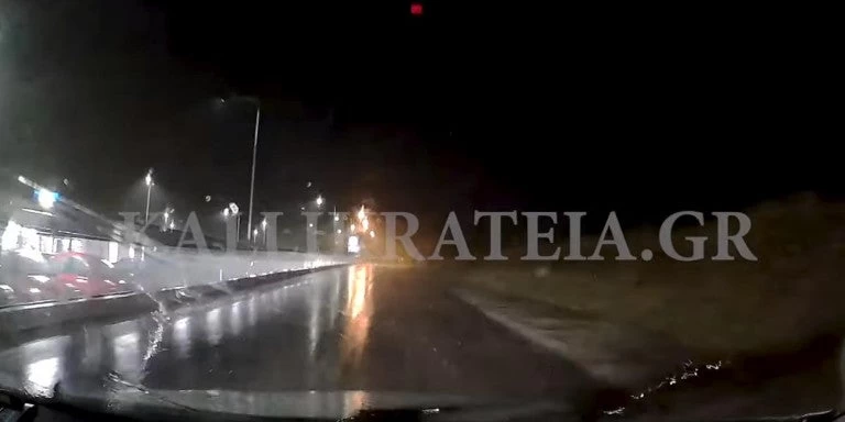 Χαλκιδική: Η μανία της καταιγίδας μέσα από την κάμερα ενός οδηγού (βίντεο)